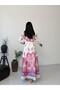Women's Ecru-Pink Atlas Fabric Mock Neck Belt Pack Maxi Dress Jen2639 - 5