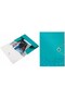 Wow elastic folder, PP plastic - metallic turquoise