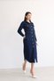 Women's Belt Li Denim Shirt Dress Midi Length Buttoned Casual Stylish Denim Dress Bnj-999 - 3