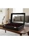 Faux Leather Compartment Wooden Watch Jewelry Box with Burgundy Cushions - 4