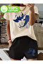 Fai̇sh Shorts T-Shirt - Shorts and Top Tracksuit Set B Printed O Oversized Crew Neck