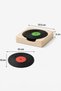 Set of 4 Coasters with Stand, Decorative Plate Design Coasters - Plate Beige - 4