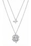316L Anti-Tarnish Steel Necklace Clover Butterfly Pendant Double Chain Stainless Women's Necklace - 2