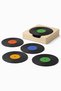 Set of 4 Coasters with Stand, Decorative Plate Design Coasters - Plate Beige