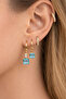 Drop and Square Stone Hoop Earring Set – Minimal 3-Piece Combination Earrings with Zircon Stones