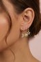Moon Planet Star Charm Earring Set 3-Piece Minimal Hoop Earrings with Zircon Stone Gold Combination Earrings