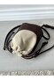 Brown Women's Linen Mini Ruched El Ve Shoulder Bag - 3