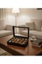Faux Leather Compartment Watch Jewelry Box Organizer Made of Coated Wood - 4