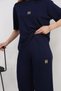Women's Embroidery Detailed T-Shirt and Pants Two-Piece Set – Comfortable Fit Casual Sports Combination - 7