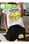 Avocado shorts t-shirt - shorts bottom top tracksuit set Printed Oversized crew neck