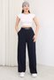 Women's Belt Detail High-Waisted Fabric Pants – Wide-Leg Stylish Casual Pants - 3