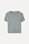 Women's Gray Melange Crew Neck T-Shirt