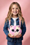 Gift for Girls Pink Teddy Bear Figurine Plush Bag |   Glittery Earpieces Adjustable Strap Pieces - 4