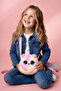 Gift for Girls Pink Teddy Bear Figurine Plush Bag |   Glittery Earpieces Adjustable Strap Pieces - 2