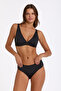 Women's Black Comfort V-Neck Removable Covered Non-wired Slip Bikini Set