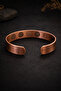 Men's Women's Copper Bracelet Ring Set Solomon Seal Engraved D Patterned Copper Bracelet Ring Set - 5