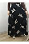 Elastic Waist Lined Three Layers Exquisitely Embroidered Crepe Fabric Chiffon Skirt - 7