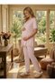 New Season Pink Maternity Summer V-Neck Button Detailed Lace Piece Design Short Sleeve Pajama Set - 3