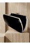 Black Color Luxury Patent Leather Silver Detailed Chain Strap Women's Evening Dress Bag Wedding Engagement Graduation - 4