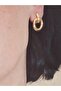 Lacquer and Gold Color Plated Women's Hoop Nail Earrings - 3