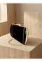 Black Color Luxury Patent Leather Gold Detailed Chain Strap Women's Evening Dress Bag Wedding Engagement Graduation - 7