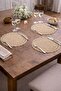 Set of 6 Hand-Knitted Straw Plate Mats - Paper String - American Service Style - 4
