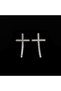 Opulent Silver Cross Earrings - 2