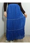 Elastic Waist Lined Three Layers Elegant Crepe Fabric Chiffon Skirt in Polka Dot Colors - 8