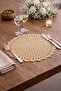 Set of 6 Hand-Knitted Straw Plate Mats - Paper String - American Service Style - 3