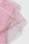 Girl's Cotton Pack Pink Tulle Flounce Collar Blouse - Gold Striped Detail - 4