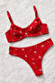 Cotton Piece Combed Cotton Bra and Panty Set Red Lingerie Set with Plus Size Options - 3