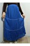 Elastic Waist Lined Three Layers Elegant Crepe Fabric Chiffon Skirt in Polka Dot Colors - 6