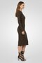 Women Knitted Bodycon Dress, Olive - 2