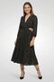 Women Allover Print Pleated A-Line Dress, Black