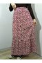 Elastic Waist, Ruffled, Button Detailed, Crispy Floral Viscose Push-Up Skirt - 8