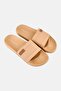 Men Brand Logo Slip On Slides, Beige - 2