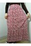 Elastic Waist, Ruffled, Button Detailed, Crispy Floral Viscose Push-Up Skirt - 4