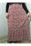 Elastic Waist, Ruffled, Button Detailed, Crispy Floral Viscose Push-Up Skirt - 5