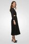 Women Allover Print Pleated A-Line Dress, Black - 5