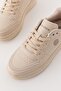 Women's Daily Beige Sneakers Lace-Up Comfortable Sneakers - 2
