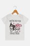 Kuromi Toddlers Girl Graphic Print Short Sleeve Top, White - 2