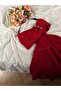red dress with computer embroidery - 4