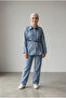 Denim Shirt and Pants Set-Blue - 4