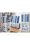 Blue Flower Aesthetic Sticker Poster – Vintage Floral Collage Wall Decor 22X30 cm