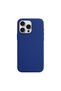 Apple iPhone 16 Pro Compatible Case with Velvet Inside, Erasable Launch Silicone Case, Navy Blue - 3