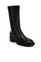 Women Block Heel Calf Boots in Black