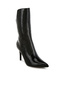 Women Croco Stiletto Heel Mid-Calf Boots in Black