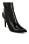 Women Croco Stiletto Heel Mid-Calf Boots in Black - 4