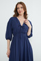 Maxi Length Dress with Elastic Waist in Front Tie-Detail - 5