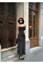 Premium Trend Scarf and Polka Dot Piece Ruffled Strap Chiffon Dress